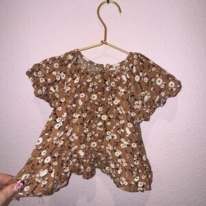 Rylee + Cru Brown Floral Kids Blouse